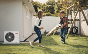 Kids playing in backyard