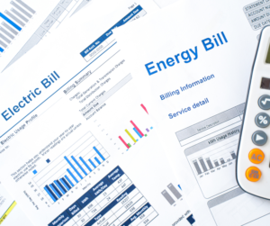 Energy bill pieces of paper