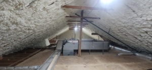 Attic with spray foam insulation