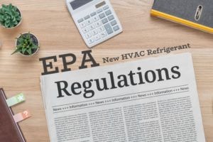Newspaper on a desk that details EPA regulations