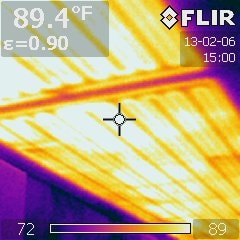 Electric resistance cables seen through a thermal camera