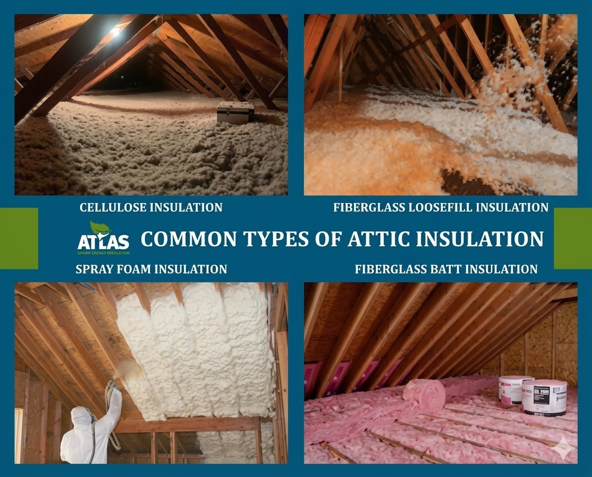 Slide showing common types of insulation