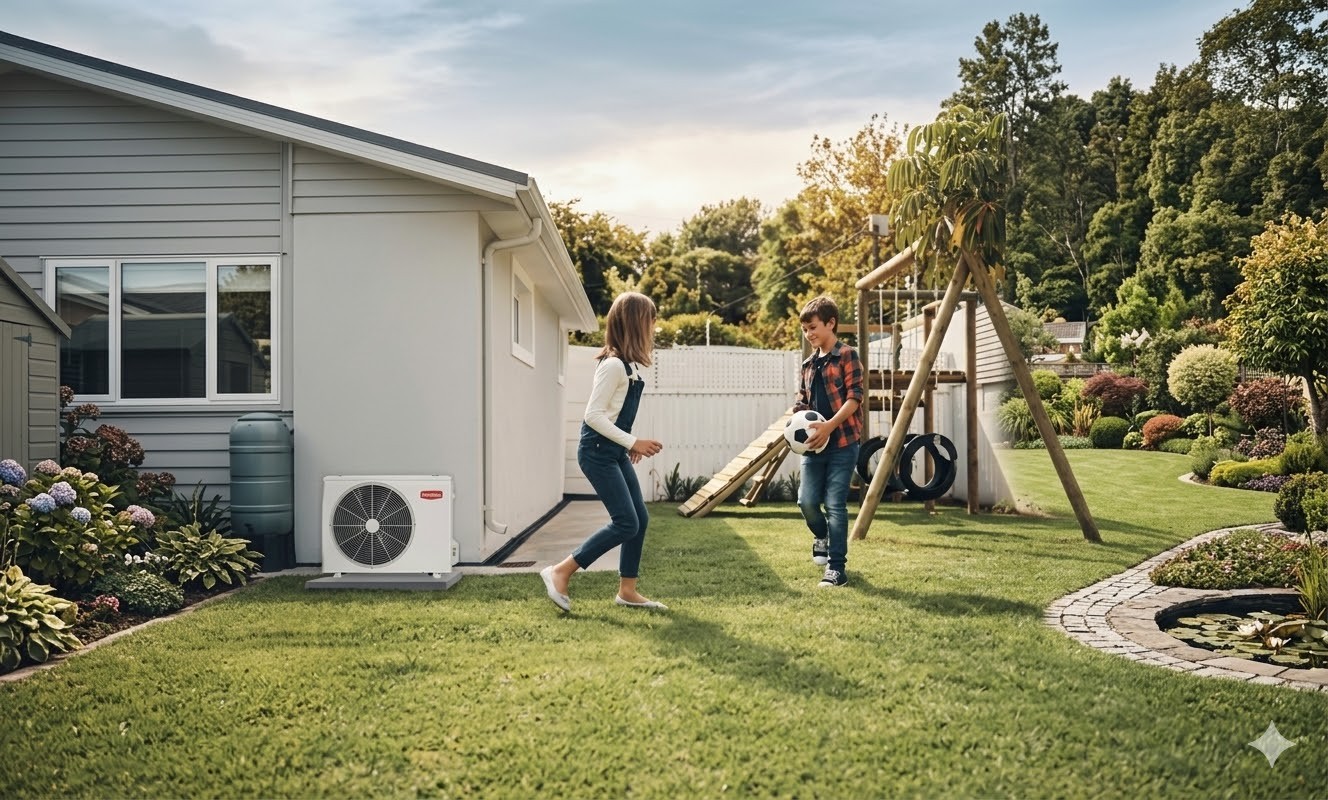 Kids playing in backyard