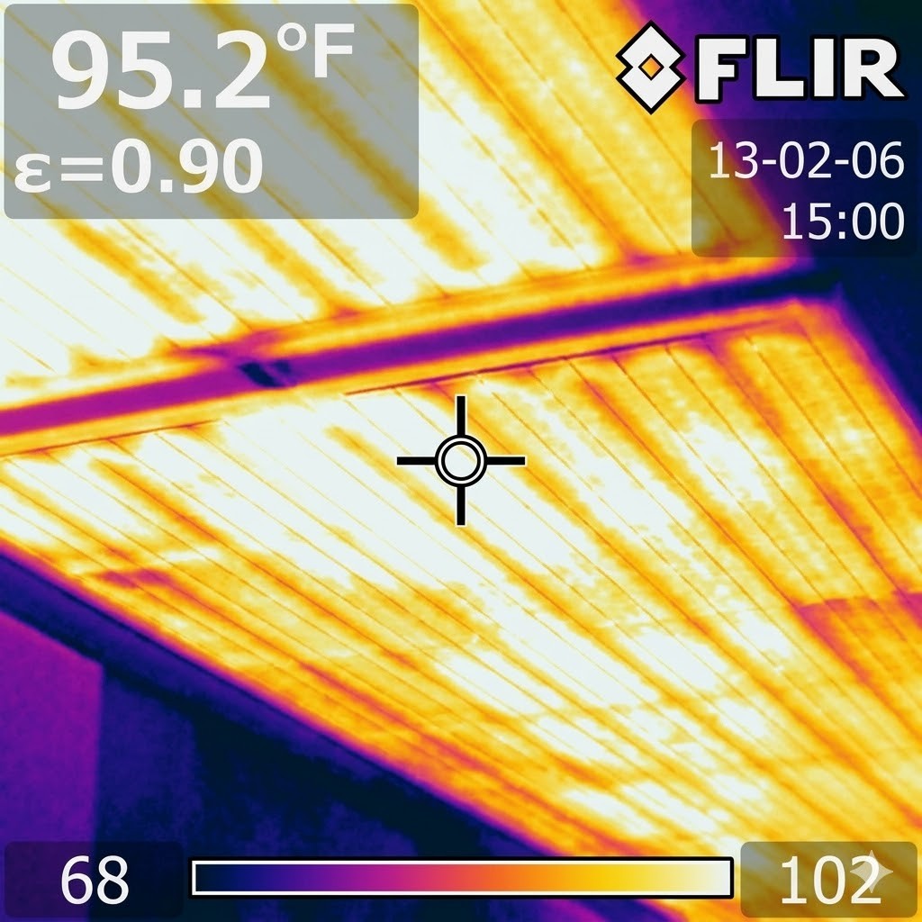 Electric resistance cables seen through a thermal camera